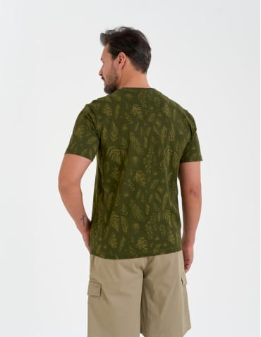 Koszulki z krótkim rękawem - Męski T-shirt bawełniany z motywem roślinnym WZÓR 1 - produkt 3