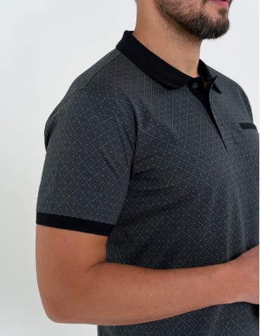 Koszulki polo - Koszulka polo męska z krótkim rękawem wzorzysta WZÓR 3 - produkt 5