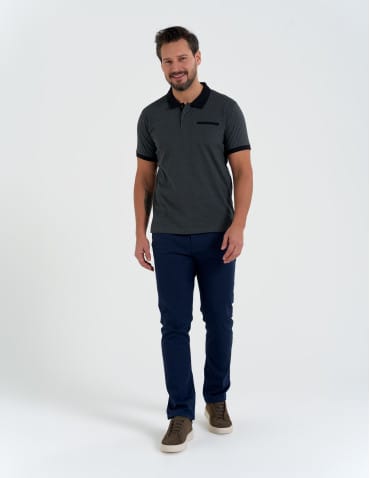 Koszulki polo - Koszulka polo męska z krótkim rękawem wzorzysta WZÓR 3 - produkt 8