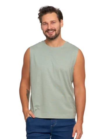 Koszulki i Tank Topy - Koszulka męska tank top bez rękawów luźna SZARY - produkt 1