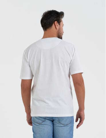 Koszulki z krótkim rękawem - T-shirt męski z nadrukiem morza BIAŁY - produkt 3