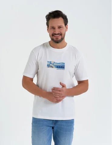 T-shirt męski z nadrukiem morza