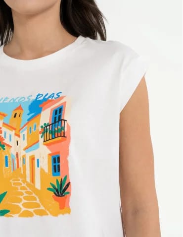 T-shirt damski bawełniany z nadrukiem  - produkt 2