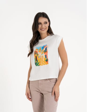 Koszulki z krótkim rękawem - T-shirt damski bawełniany z nadrukiem WZÓR 2 - produkt 4