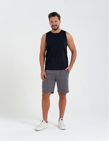 Tank Topy - Tank top męski bawełniany koszulka bez rękawów CZARNY - produkt 2