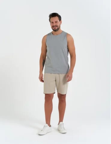 Tank Topy - Tank top męski bawełniany koszulka bez rękawów SZARY - produkt 1