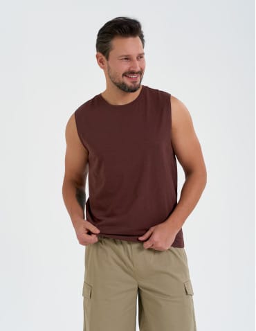 Koszulka męska tank top bez rękawów luźna