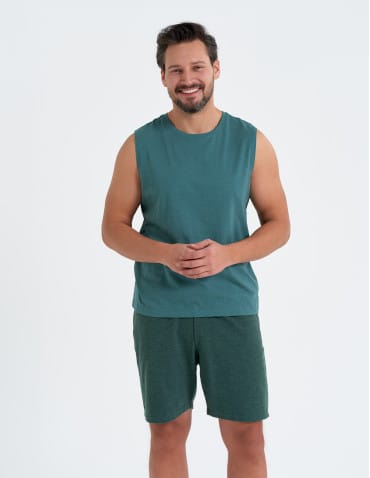 Koszulki i Tank Topy - Koszulka męska tank top bez rękawów luźna ZIELONY - produkt 2