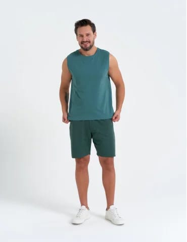 Koszulki i Tank Topy - Koszulka męska tank top bez rękawów luźna ZIELONY - produkt 1