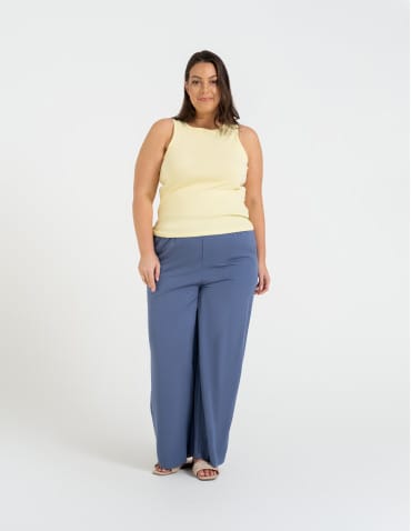 Topy na ramiączkach - Damska koszulka Tank Top w prążek ŻÓŁTY - produkt 11