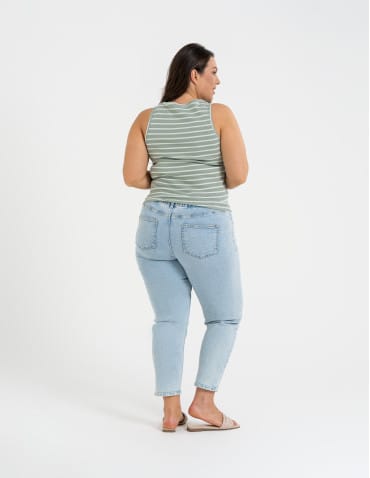 Topy na ramiączkach - Damska koszulka Tank Top w prążek WZÓR 1 - produkt 11