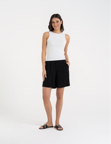 Topy na ramiączkach - Damska koszulka Tank Top w prążek BIAŁY - produkt 4