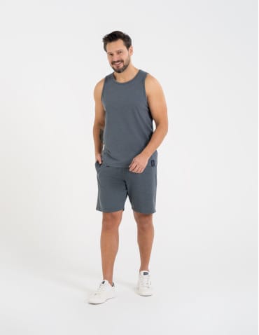 Koszulki i Tank Topy - Męski tank top gładka koszulka bez rękawów GRANATOWY - produkt 6