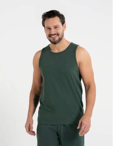 Koszulki i Tank Topy - Męski tank top gładka koszulka bez rękawów ZIELONY - produkt 1