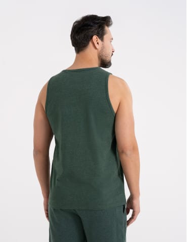 Koszulki i Tank Topy - Męski tank top gładka koszulka bez rękawów ZIELONY - produkt 2