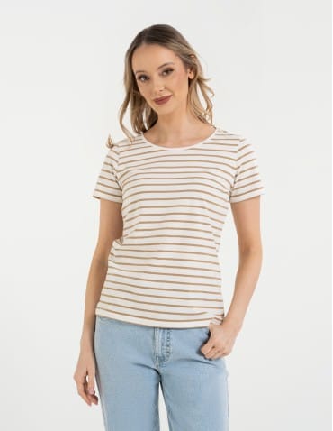 Koszulki z krótkim rękawem - T-shirt damski klasyczny w paski WZÓR 4 - produkt 1