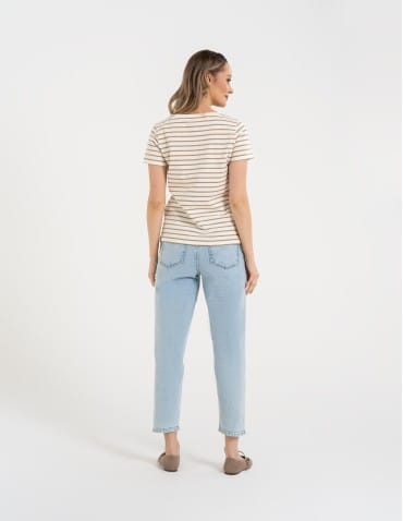 Koszulki z krótkim rękawem - T-shirt damski klasyczny w paski WZÓR 4 - produkt 3