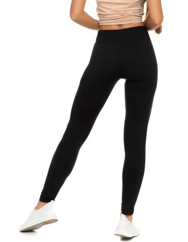 Legginsy damskie - Klasyczne legginsy damskie z wysokim stanem CZARNY - produkt 4