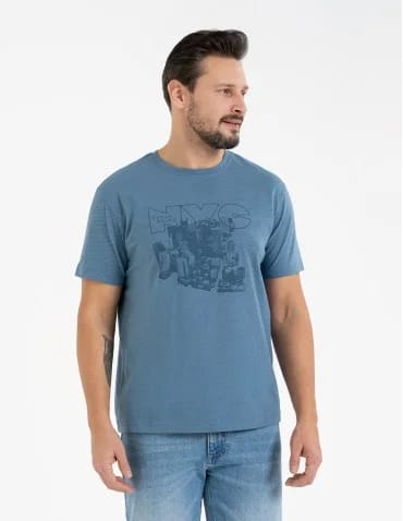 T-shirt męski bawełniany z nadrukiem monochromatycznym