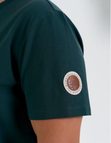 Koszulki z krótkim rękawem - T-shirt męski bawełniany ze sportowym akcentem o regularnym kroju ZIELONY - produkt 2
