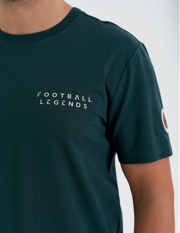 Koszulki z krótkim rękawem - T-shirt męski bawełniany ze sportowym akcentem o regularnym kroju ZIELONY - produkt 3