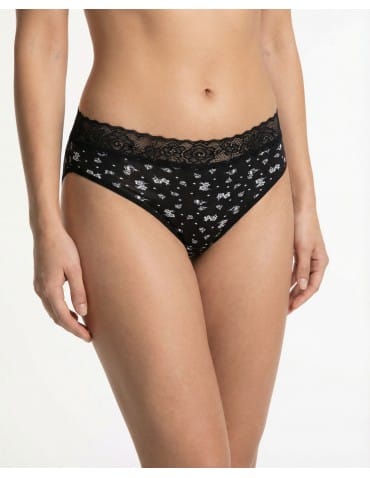 Majtki damskie - Damskie majtki figi bikini bawełniane wykończone koronką 4-pak WIELOKOLOROWY - produkt 3