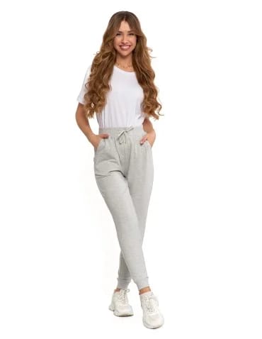 Spodnie damskie - Spodnie damskie dresowe basic JASNY SZARY - produkt 1
