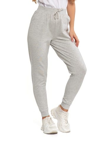 Spodnie damskie - Spodnie damskie dresowe basic JASNY SZARY - produkt 5