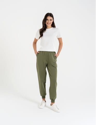 Spodnie damskie - Spodnie damskie dresowe basic KHAKI - produkt 3
