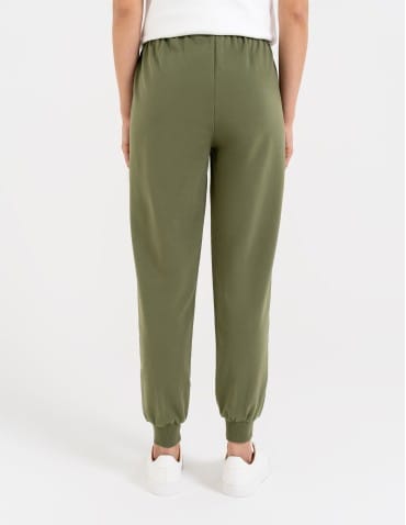 Spodnie damskie - Spodnie damskie dresowe basic KHAKI - produkt 6