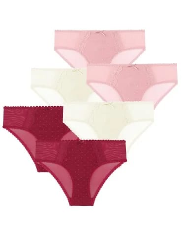 Majtki damskie figi bikini eleganckie z siateczką z tyłu 6-pak
