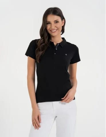 Koszulka polo damska Premium Line - CZARNY