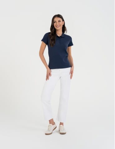 Koszulki polo - Koszulka polo damska Premium Line GRANATOWY - produkt 3