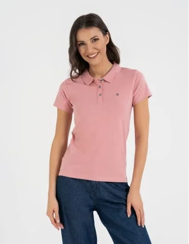 Koszulka polo damska Premium Line - RÓŻOWY