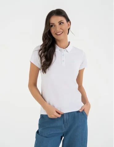 Koszulka polo damska Premium Line - BIAŁY