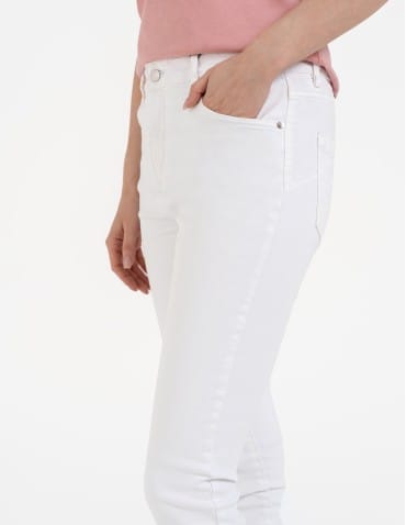 Spodnie damskie - Damskie spodnie skinny jeansowe rurki BIAŁY - produkt 2