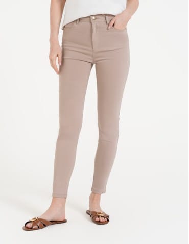 Spodnie damskie - Spodnie wiskozowe damskie eleganckie BEŻOWY - produkt 6