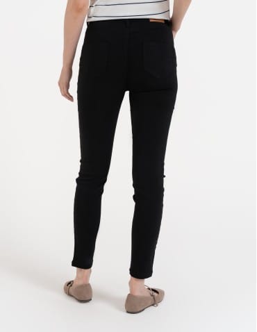 Spodnie damskie - Spodnie wiskozowe damskie eleganckie CZARNY - produkt 5