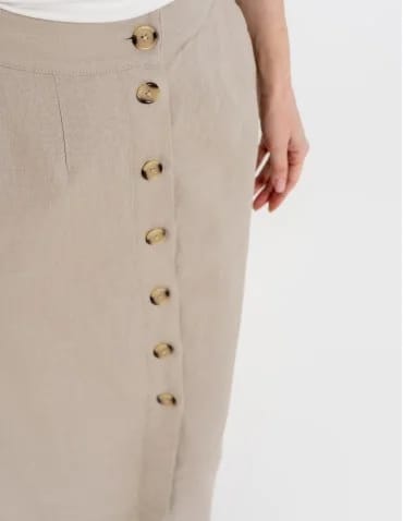 Spódnica damska midi casual z lnem i wiskozą - produkt 2
