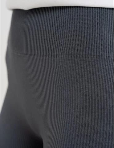 Bezszwowe legginsy kolarki damskie z wysokim stanem w prążek  - produkt 2