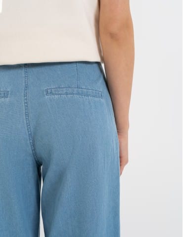 Spodnie materiałowe - Spodnie damskie jeansowe casual z wysokim stanem JASNY NIEBIESKI  - produkt 7