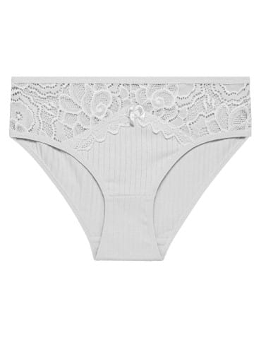 Majtki figi - Majtki damskie figi bikini bawełniane w delikatny prążek z koronką 6-pak WIELOKOLOROWY - produkt 4