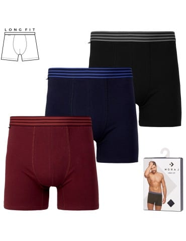 Bokserki dopasowane - Bokserki męskie long fit bawełniane gładkie z wydłużoną nogawką 6-pak WIELOKOLOROWY - produkt 2