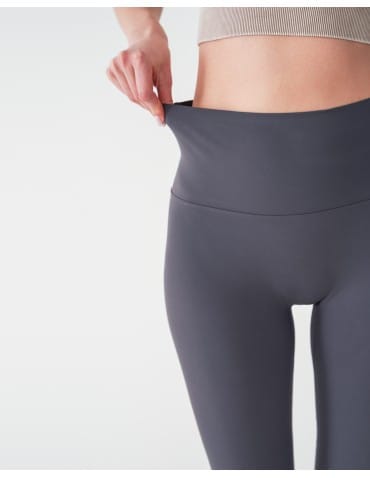 Legginsy damskie - Legginsy damskie sportowe funkcyjne z wysokim stanem GRAFIT - produkt 2