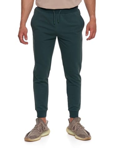 Spodnie męskie - Męskie spodnie dresowe z kieszeniami i ściągaczem KHAKI - produkt 7