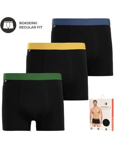 Bokserki dopasowane - Bokserki męskie bawełniane klasyczne z kolorowym pasem 6-pak WIELOKOLOROWY - produkt 2