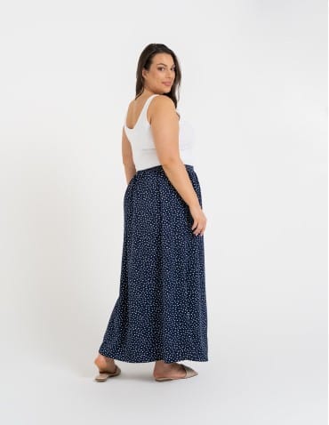 Spódnice maxi - Spódnica damska maxi długa z rozcięciem wzorzysta WZÓR 6 - produkt 15