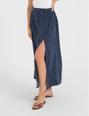 Spódnice maxi - Spódnica damska maxi długa z rozcięciem wzorzysta WZÓR 6 - produkt 11