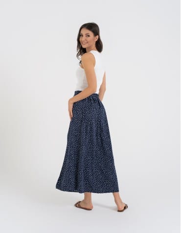 Spódnice maxi - Spódnica damska maxi długa z rozcięciem wzorzysta WZÓR 6 - produkt 3