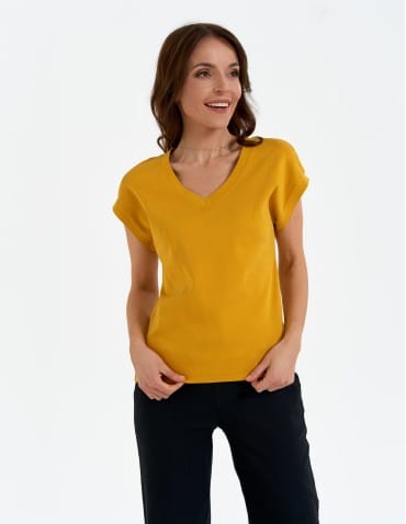 Koszulki i T-shirty - Bluzka damska bawełniana o luźnym fasonie BIAŁY - produkt 10